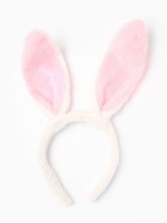 Picture of 5022 / 0227 PINK AND WHITE FUR FABRIC BUNNY EARS ALICEBAND